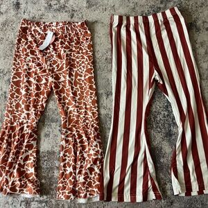 Striped and Floral Print Pants Set